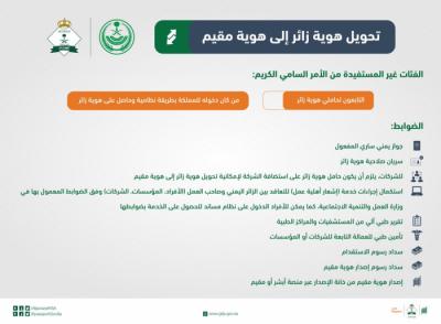 تعرف على ضوابط وشروط منح الإقامة النظامية لحاملي هوية زائر .. ابتداء من السبت القادم