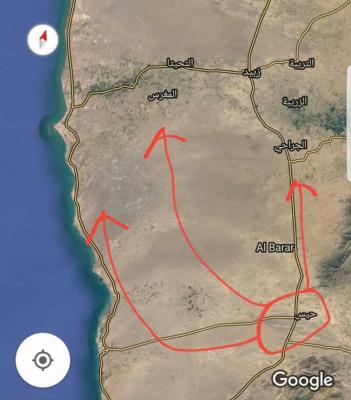 شاهد بالخريطة الى هذه المنطقة وصلت قوات هادي مسنودة بقوات التحالف في مدينة الحديدة  "صورة 