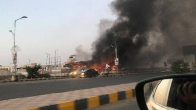 طيران التحالف يدمر محطة شركة النفط في شارع الستين بصنعاء وسقوط ضحايا..صورة
