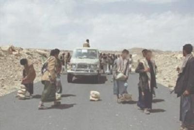 مجموعة مسلحة  بالمحويت تنهب قاطرة غاز مع سائقها