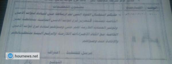 بالوثيقة : توجيهات وزارة الداخلية اليمنية الى شرطة تعز بخصوص تعزيزات قوات الأمن الخاصة والحوثيين