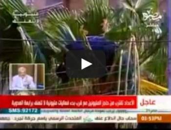مشهد نادر وفريد ..شاب يصلي فوق النخلة من أندر المشاهد في مليونية لا للعنف (فيديو)