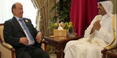 هادي يلتقي أمير قطر في الرياض والحوثيين يختطفوا رئيس عمليات المنطقة العسكرية الخامسة .