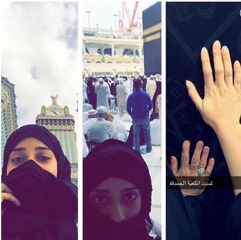 لأول مرة الفنانة اليمنية بلقيس فتحي ترتدي الحجاب وهي تؤدي مناسك العمرة "صورة"