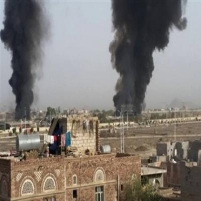 طائرات التحالف تقصف قاعدة الديلمي بصنعاء "صور"
