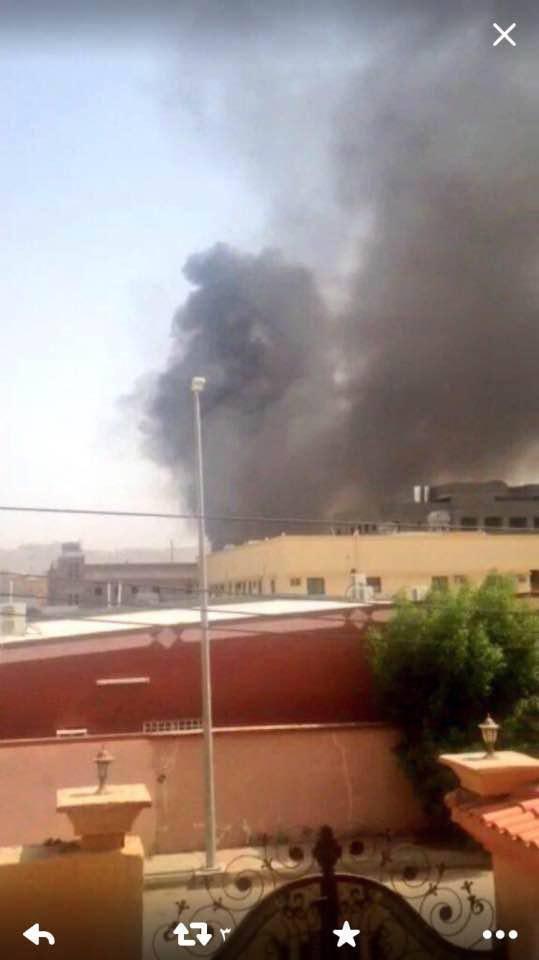 السعودية : شاهد اول صورة لحريق محطة كهرباء نجران بعد قصفها من قبل الحوثيين