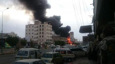 الرواية الرسمية لحريق السوق السوداء في شارع خولان بصنعاء