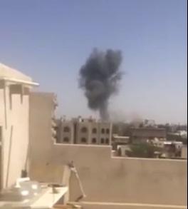 شاهد اول ‏فيديو‬ لقصف كلية الشرطة بالعاصمة صنعاء