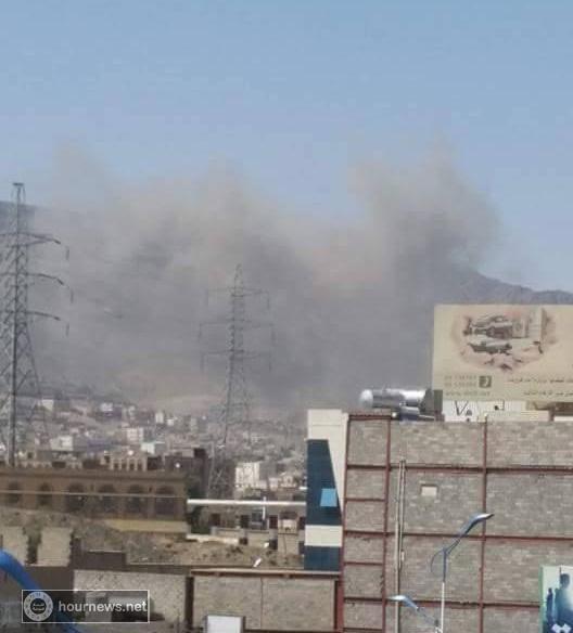 شاهد اول صورة للإنفجار الضخم الذي هز العاصمة صنعاء قبل قليل