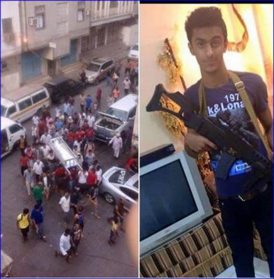 شاهد بالصورة : شاب يمني يقتل نفسه بسبب تحدي مع اصدقائه