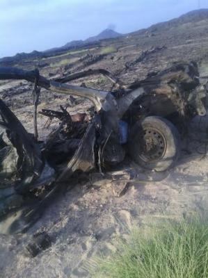 الكشف عن تفاصيل جديدة لحادثة إنفجار سيارة تهريب ذخائر في شبوة