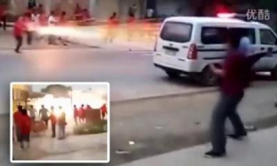 بالفيديو: حفل زفاف يتحول إلى معركة بقاذفات اللهب