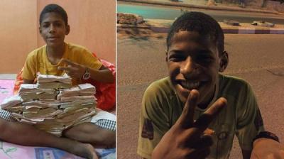 شاهد بالصورة : أكوام من الأموال لدى متسول يمني في السعودية تشعل ضجة عارمة 