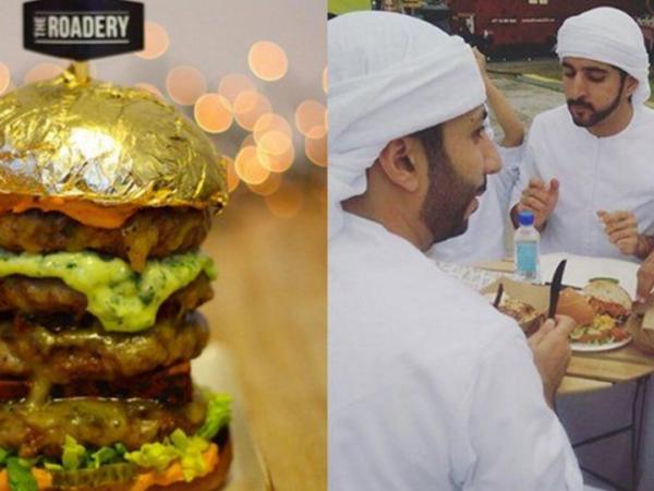 بالصور ولي عهد دبي يأكل “برجر” مطليا بالذهب “وهذه قيمته”