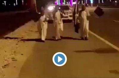 شاهد بالفيديو : سعوديون يتوجهون من حائل إلى قطر تضامنا مع الدوحة سيرا على الاقدام