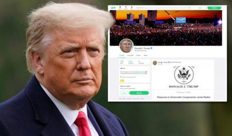 ترامب يعود  للواجهة من جديد عن طريق مواقع التواصل الاجتماعي بمنشور له على حسابه في «غاب»